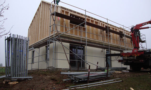 Honville rehaussement transformation ossature bois TVB