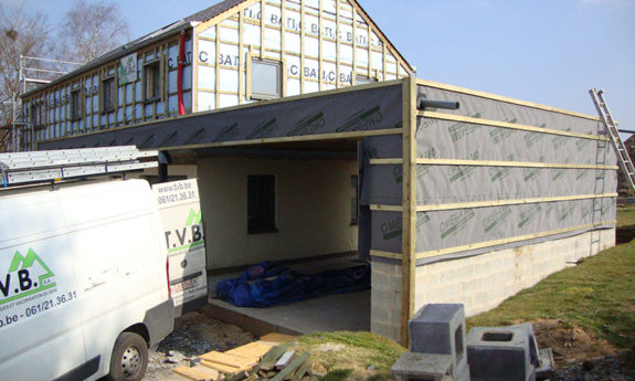 Honville rehaussement transformation ossature bois TVB