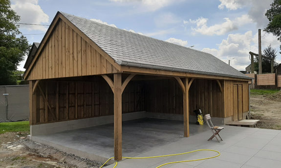 Poolhouse bois abris piscine TVB Recogne