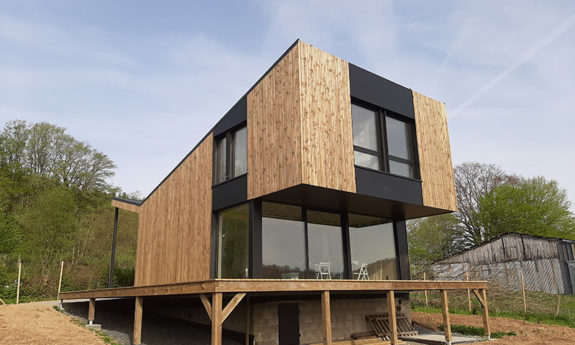 Construction maison ossature bois TVB Mortehan